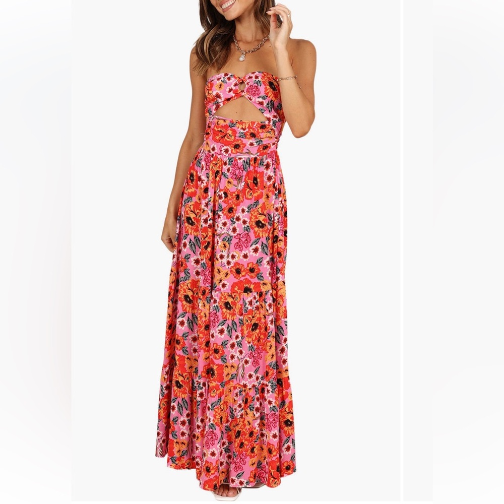 Petal & Pup Sarai Floral Cutout Maxi Dress